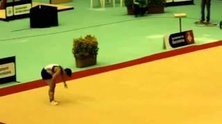 Floor exercises - Double salto piked with 1/2 twist (E)