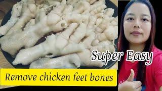 Easy way to debone chicken feet bones || Cara paling senang untuk keluarkan tulang di kaki ayam