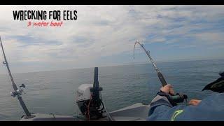 Sea Fishing UK - Wreck Fishing For Eels At Anchor Before Drifting With Lures For Bass, Pollock, Cod