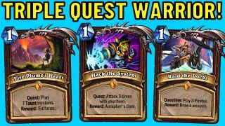 TRIPLE Quest Warrior?! ALL 3 in 1 Hearthstone Game!