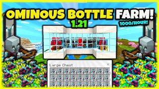 BEST OMINOUS BOTTLE FARM!! (1000/HOUR!) In Minecraft Bedrock 1.21