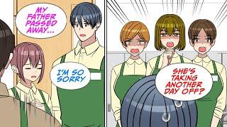 This woman that I worked with said her father passed away, but then... [Manga Dub]