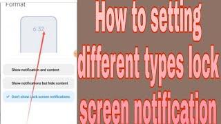 How to setting different types lock screen notification