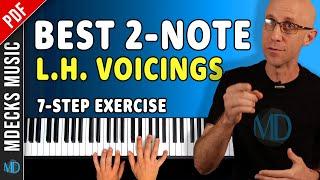 Easy Jazz Piano Voicings: 2-Note Left Hand Voicings Every Musician Should Know. #jazzpianolessons