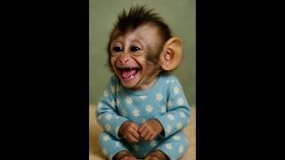 Cutest laugh ever from baby monkey ️️