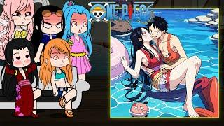  Girls Onepiece ( Boa , Nami , Robin ...) react to Luffy - Gear 5 | Gacha Club | One piece react 