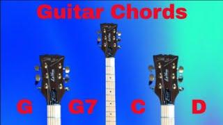 How To: Learn 4 Essential Guitar Chords  G, G7, C, D