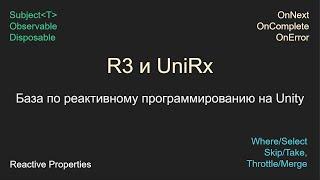 R3 UniRx, Теория и Практика, Реактивное программирование, Unity, C#,