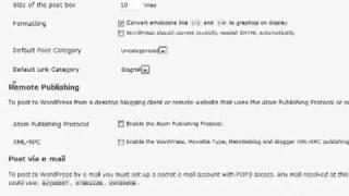 wp - writing settings