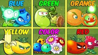 Random 7 Pair Colorful Plant Team - Who Will Win? - PvZ 2 Battlez Team Plant vs Team Plant