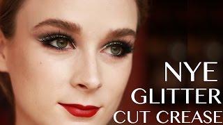 WHITE GLITTER CUT CREASE | New Years Eve Makeup Tutorial