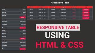 How To Create Responsive Table In HTML & CSS || How To Make Responsive Table Using HTML & CSS