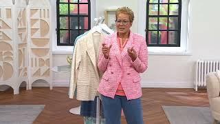 Belle by Kim Gravel Class & Sass Spring Tweed Stretch Blazer on QVC