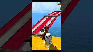 GTA V|spider man back of a cow|funny animal animation #marvel #animation #gta