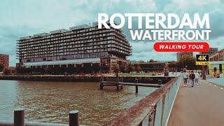 Rotterdam Waterfront 4K Walking Tour | Hotel New York to Maashavenkade via Rijnhavenbrug