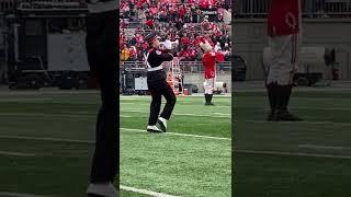 OSU Buckeye Battle Cry Ohio State Marching Band Entrance from Sideline with Drum Major & Brutus