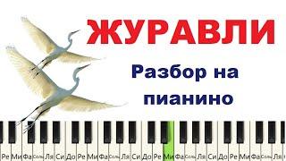 Красивая мелодия Журавли на пианино