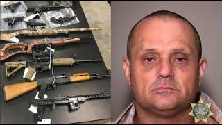 Dad arrested after sub-machine gun found in son's safe