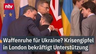 Waffenruhe für Ukraine? Krisengipfel in London bekräftigt Unterstützung