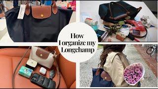 HOW I ORGANIZE MY *NEW* LONGCHAMP LE PLIAGE MEDIUM TOTE WHAT'S IN MY BAG #LONGCHAMP #TJMAXX