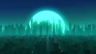 Screensaver Sinth City Green - Looped Animation Background #2