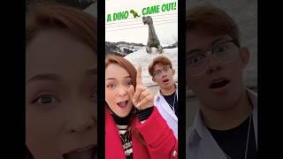 A Dino came out?!! #dinosaur #jurassicworld #winter #japan  #viralvideo #shorts #travel #viralshorts