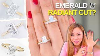 THE Showdown: Emerald vs. Radiant Cut Diamond Rings