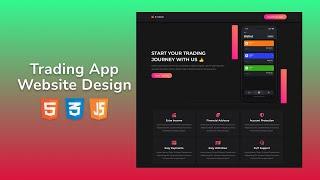 How To Make A Responsive Trading App Website Design Using HTML/CSS/JS