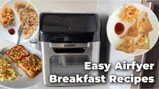 Easy Airfryer breakfast recipes | Crispy potatoes | Bread Pizza | Egg toast 