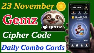 Daily Cipher Code Today 23 November Gemz | Gemz 23 November Daily Combo Cards Today