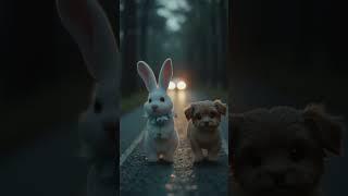 drunk driver hit the rabbit #rabbit #puppy #animalshorts #animallover #animalcrossing #cutedog