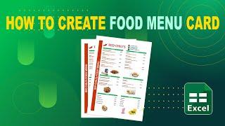 How to Create a Food Menu Card in Excel