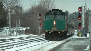 VIA 62/52 Eastbound J-Train Stop and Split at Brockville VIA Station February 21, 2022