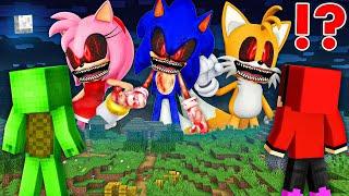 Why SONIC TAPES Attacked JJ and Mikey TAILS , AMY ROSE At 3:00 AM in Minecraft - Maizen JJ and Mikey