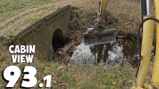 Three Beaver Dams - One Was Blocking The Culvert - Beaver Dams Removal With Excavator No.93.1