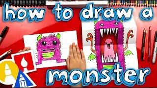 How To Draw A Scary Cute Monster (Folding Surprise)