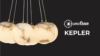 【Kepler】 18" 7 Light LED Chandelier | Gold | Alabaster stone | Eurofase Lighting