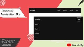 How to do Responsive Navigation Bar in Flutter | NavBar | Flutter Web | Code Pen | Speed Code