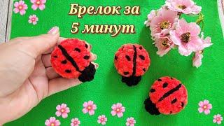 БОЖЬЯ КОРОВКА БРЕЛОК ИЗ ПЛЮШЕВОЙ ПРЯЖИcrochet beetleHäkelkäfer