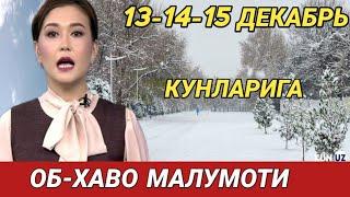 13-14-15 ДЕКАБРЬ КУНЛАРИ УЧУН ОБ ХАВО МАЛУМОТИ, ob havo.