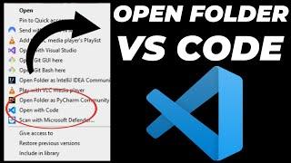 How to Open Folder in Visual Studio Code Directly | Open with VS Code not Showing SOLVED