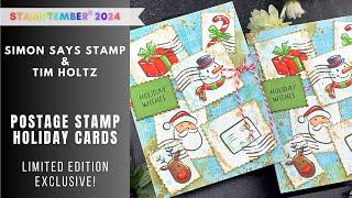 STAMPTEMBER Tim Holtz | Postage Stamp Holiday Cards