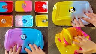 MIXING JUMBO RAINBOW BT21 SLIME TUTORIAL! Satisfying BT21 BTS Slime #ASMR!