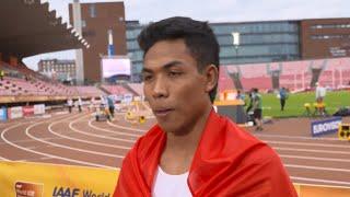 Lalu Muhammed Zohri's 100m Gold Medal Interview | IAAF World U20 Championships Tampere 2018