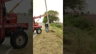 Electric Pole Installation by Workers #Rajput Farm #shorts