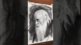 Charcoal portrait sketch #portrait #freehanddrawing #charcoal #sketch