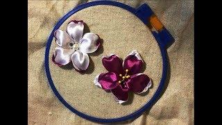 A beautiful and simple flower made from satin ribbon