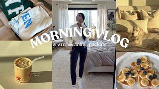 MORNING/AFTERNOON VLOG | grwm, cleaning up the house, packing for ski trip