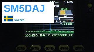 SM5DAJ CW QSO с расшифровкой 21 MHz комнатная антенна 20 W
