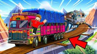 ROBLOX CHOP AND FROSTY DRIVE TRUCKS ON DANGEROUS ROADS